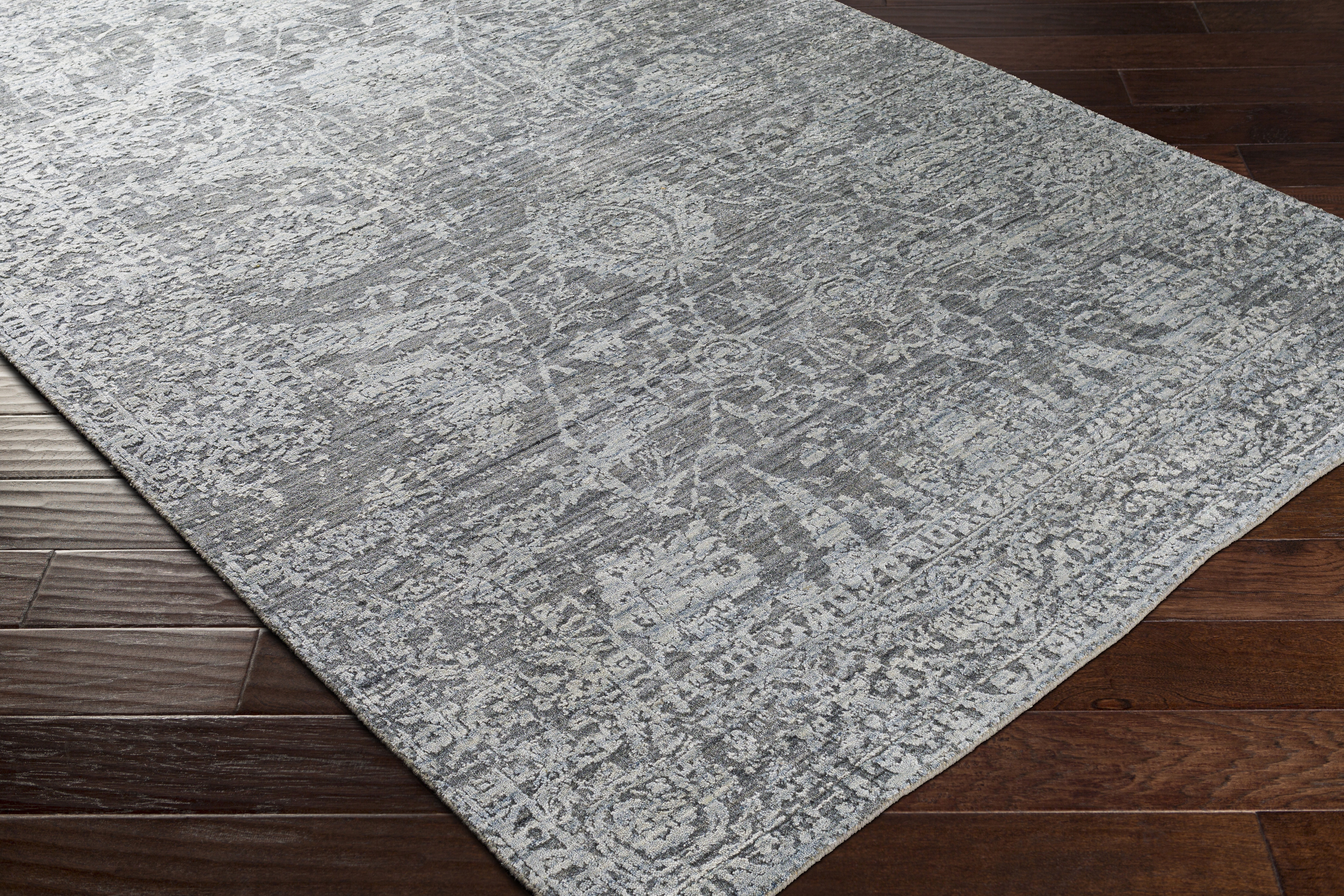 Lucknow Gray Indoor 8' x 10' Handmade Rug - Image 6