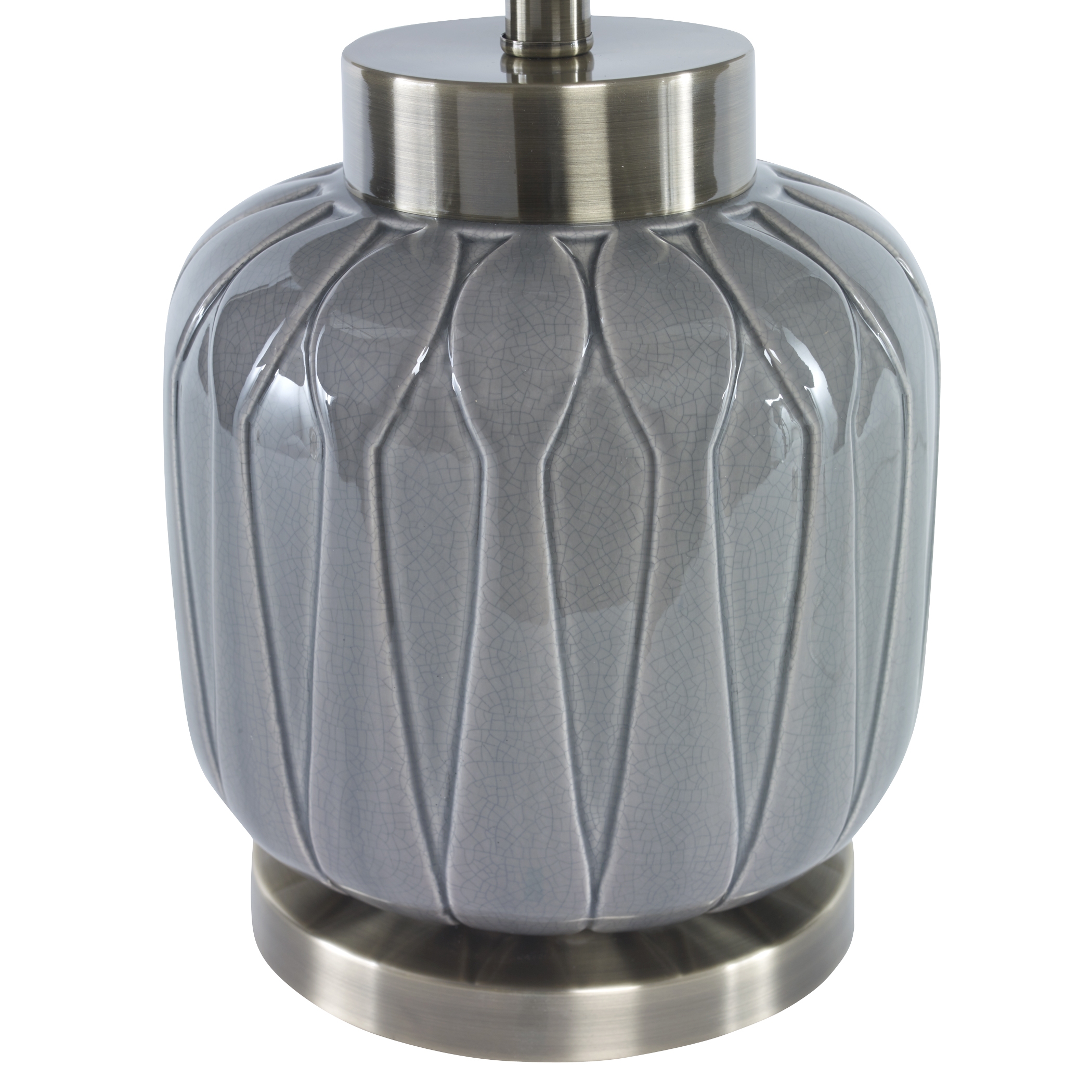 Zahlia Aged Gray Ceramic Lamp - Image 5