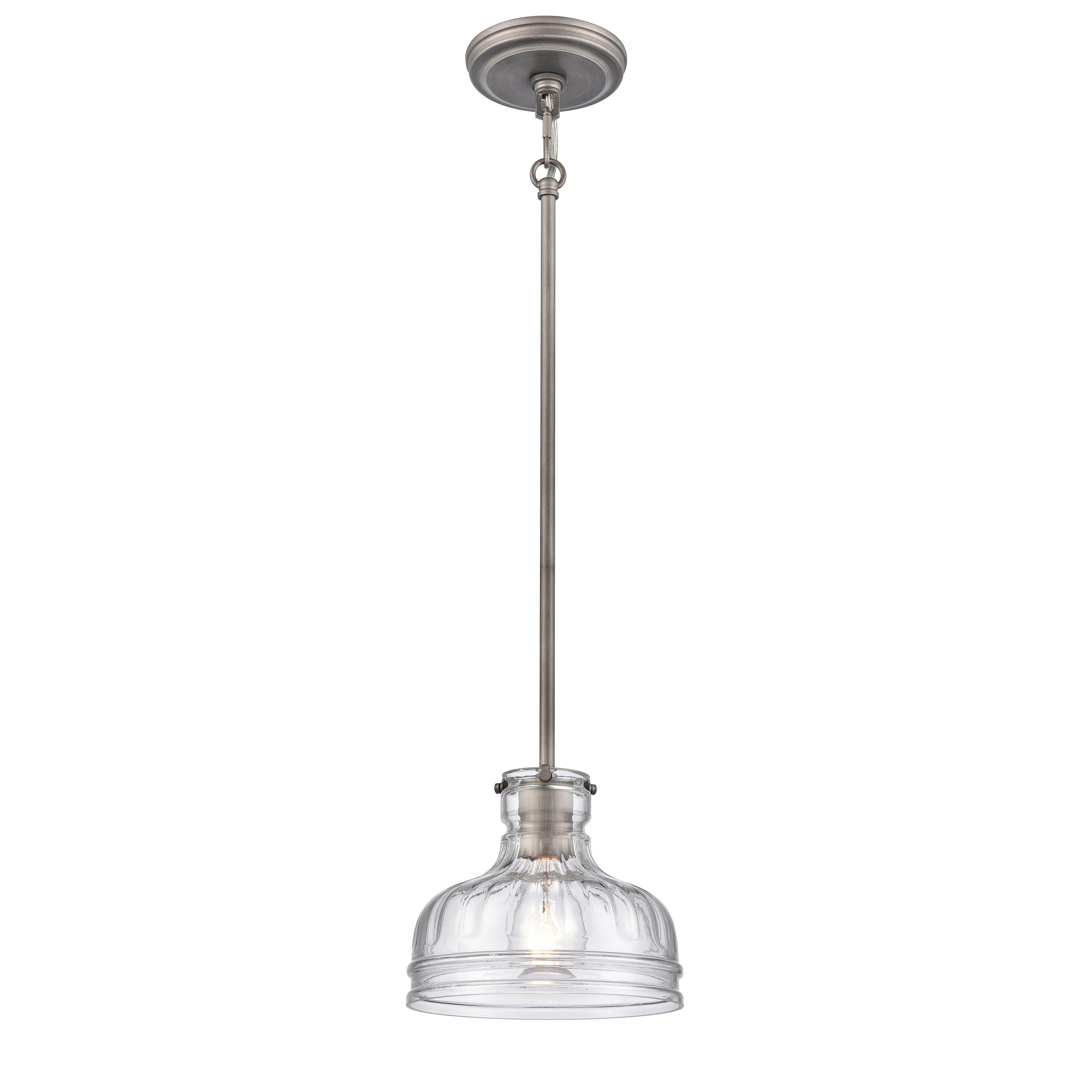 Orinoco 8'' Wide 1-Light Mini Pendant - Weathered Zinc - Image 0