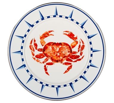Golden Rabbit Crab House Enamel Dinner Plates, Set of 4 - Image 1