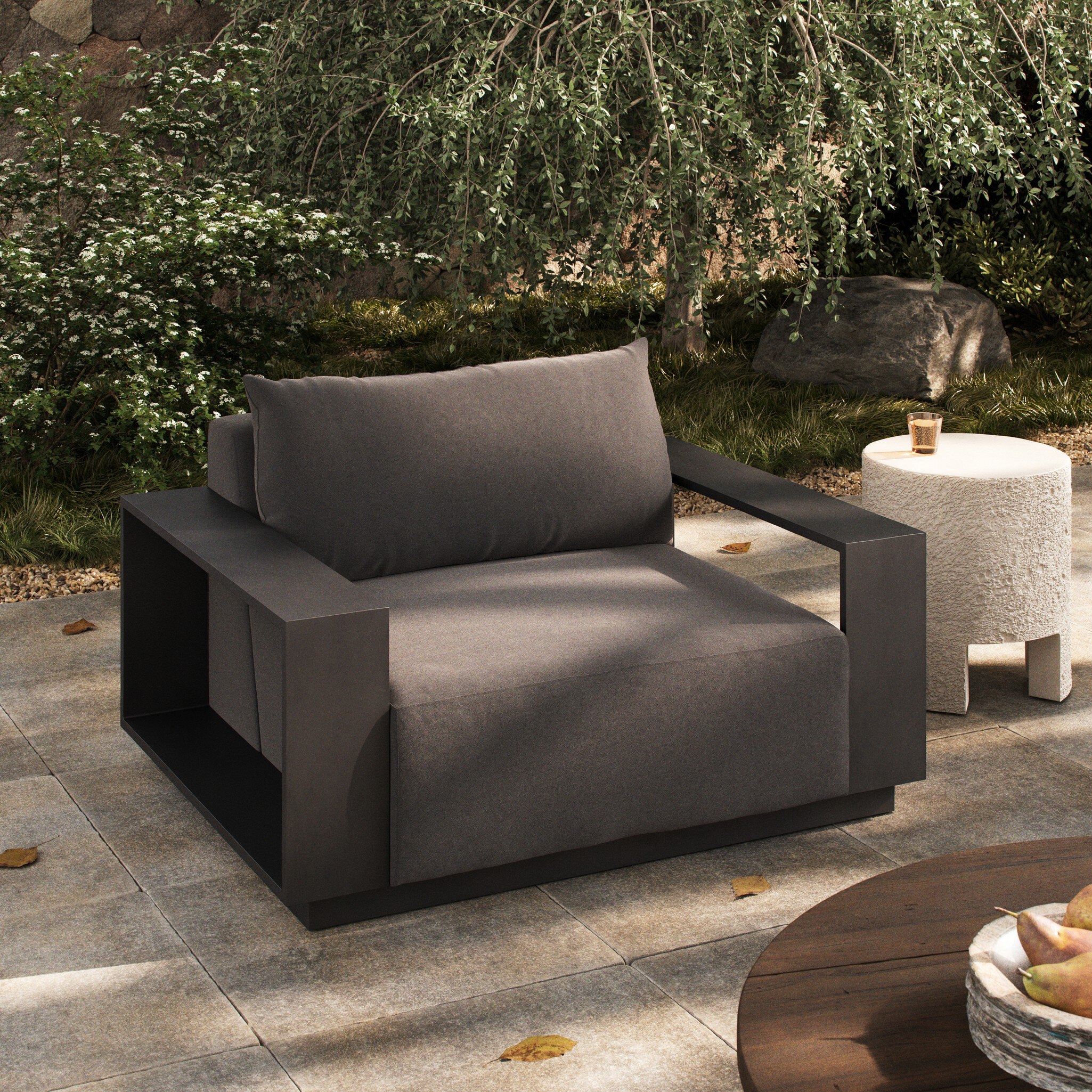 Branford Outdoor Metal Chair - Arashi Graphite - Image 3