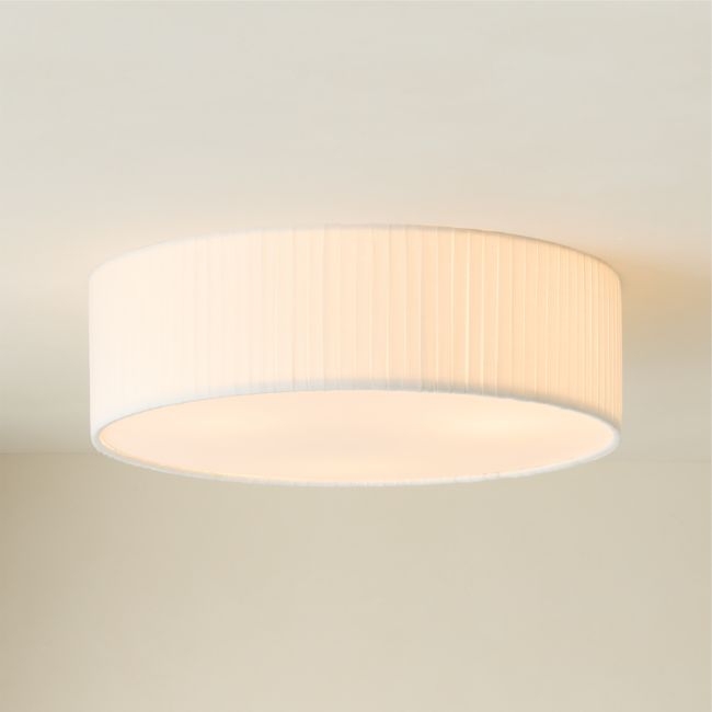 Boum Pleated Linen Drum Flush Mount Light 19.75" - Image 0