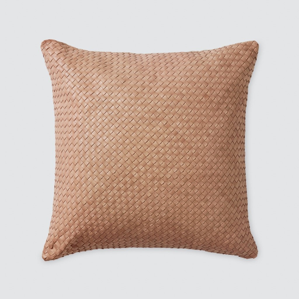 Dhara Leather Square Pillow - 18 in. x 18 in. By The Citizenry - Image 0