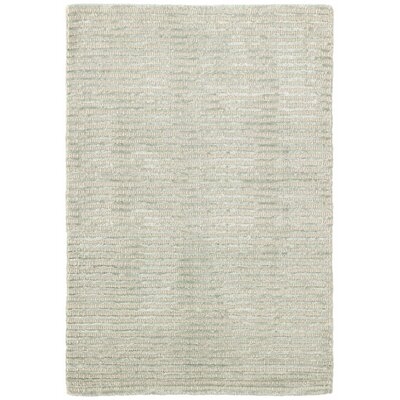 Cut Striped Hand-Knotted Beige/Green Area Rug - Image 0