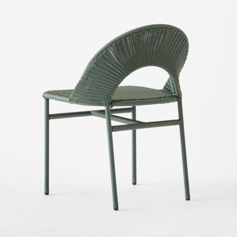 Arly Green All-Weather Rattan Outdoor Dining Chair - Image 4
