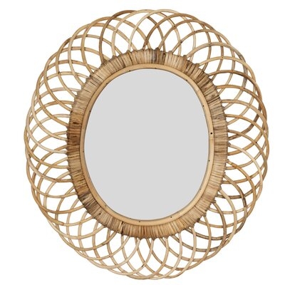 Trogdon Oval Woven Bamboo Industrial Accent Mirror - Image 0