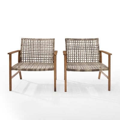 Ridley 2 Piece Outdoor Wicker & Metal Patio Chairs - Image 0