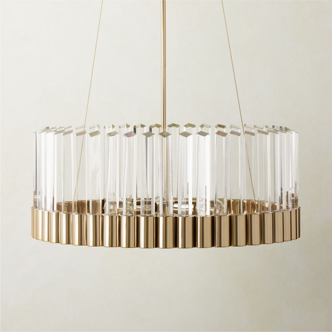 Risette Polished Champagne and Crystal Chandelier - Image 0