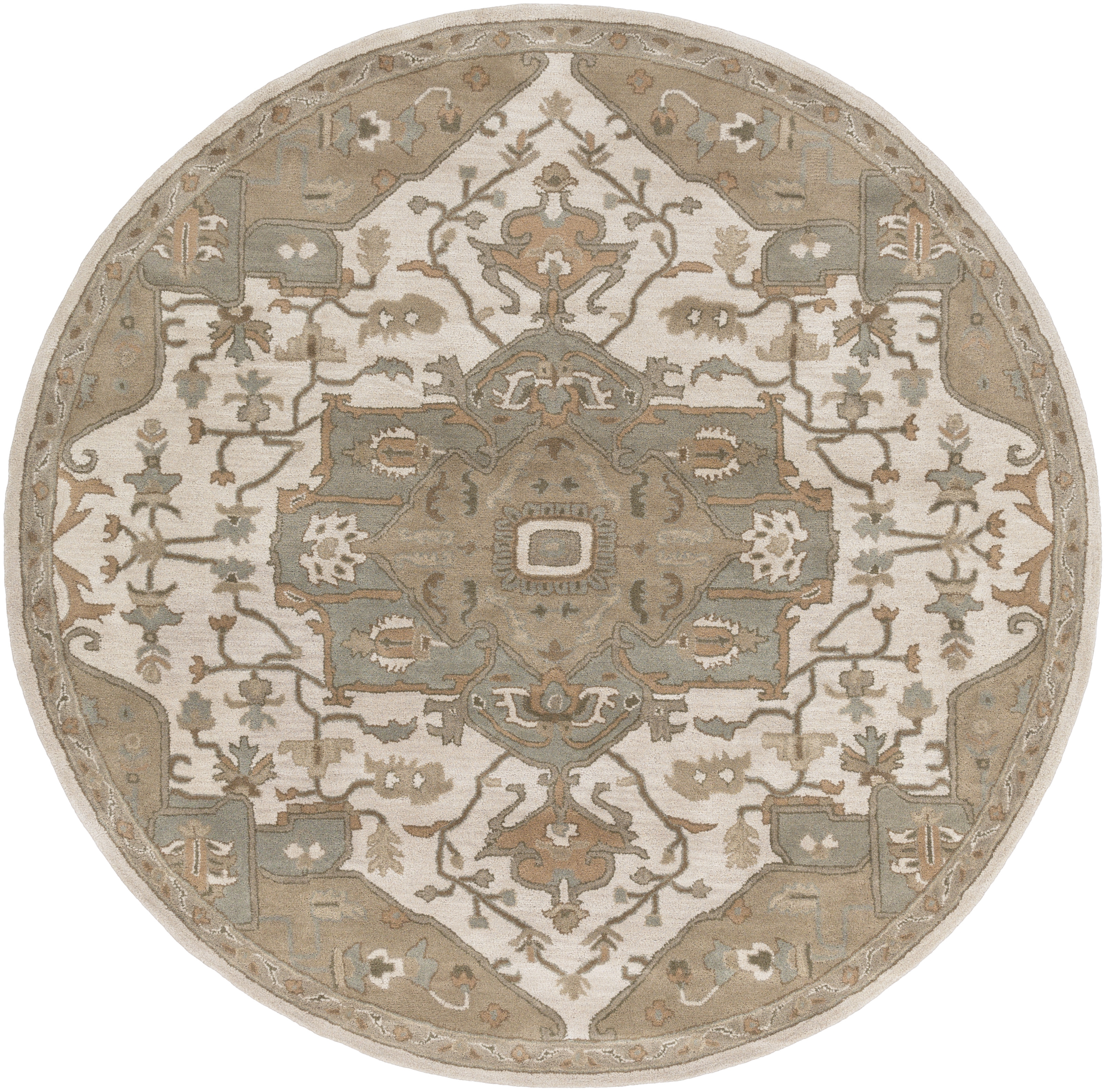 Caesar Beige Indoor 4' x 4' Handmade Rug - Image 0