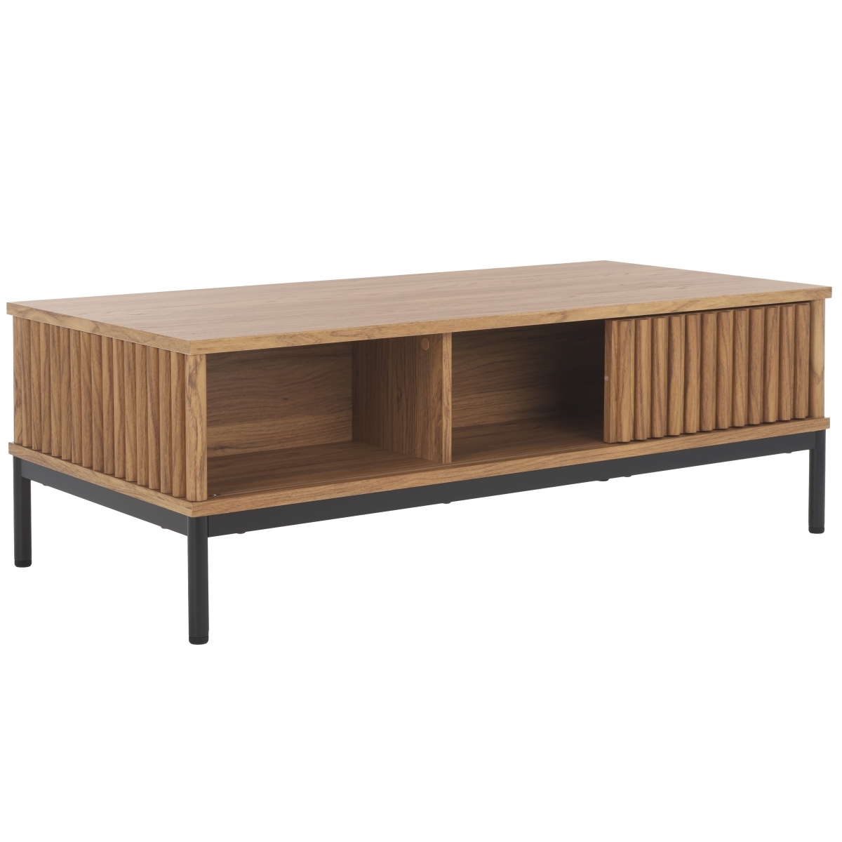 Lylia 2 Door Coffee Table - Oak / Black - Safavieh - Image 6