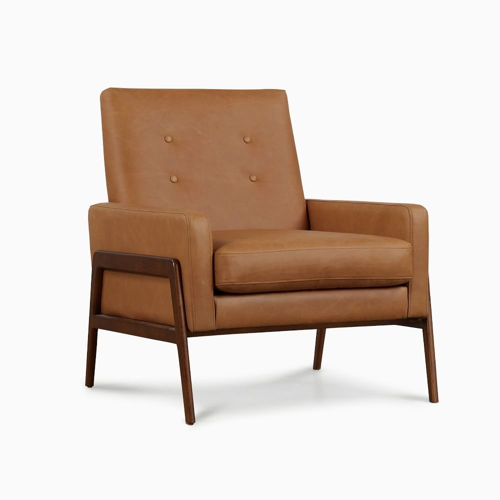 Henley Chair Tan Charme Leather Walnut - Image 0