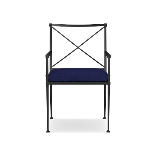 Bridgehampton Arm Chair Cushion, Perennials Performance Basketweave, Navy, Piped - Image 0