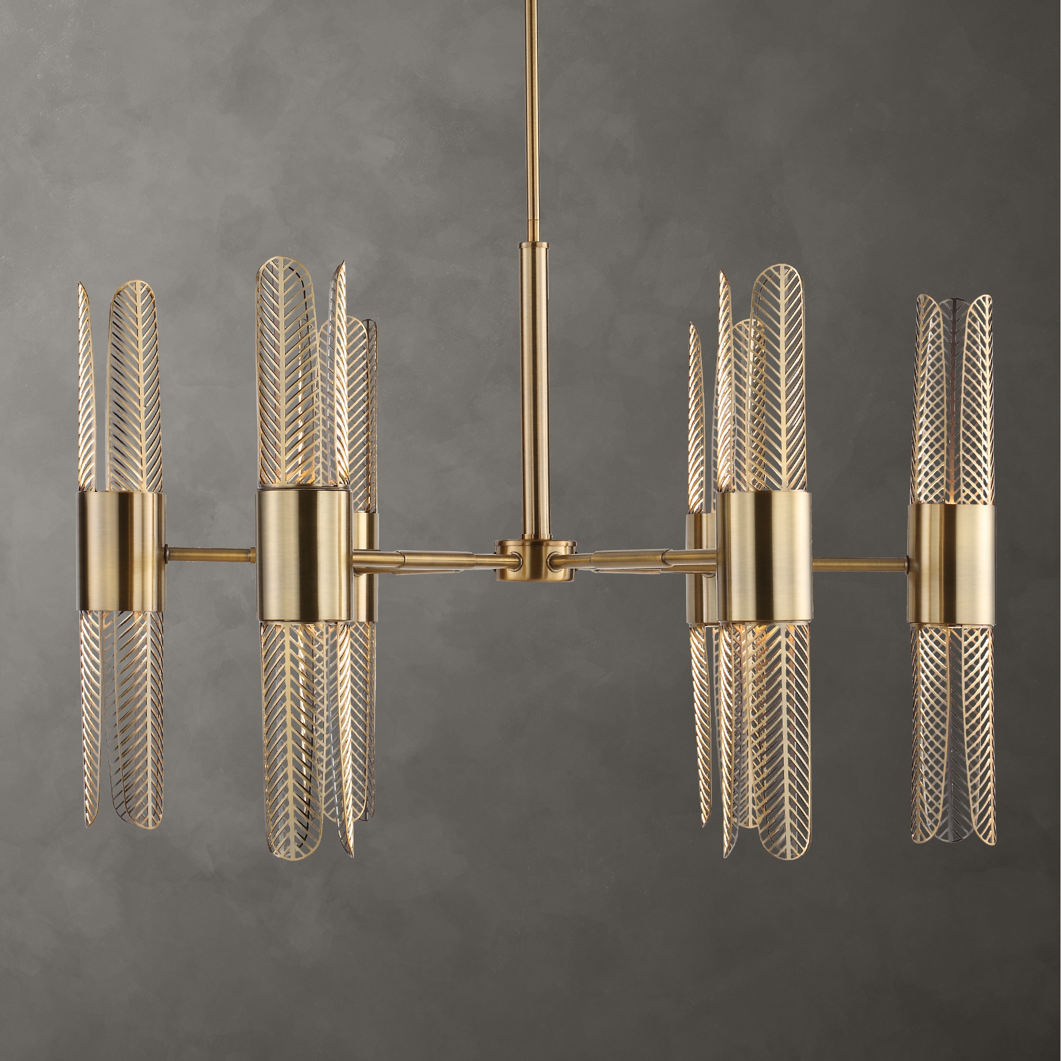 Cret 12 Light Brass Chandelier - Image 1
