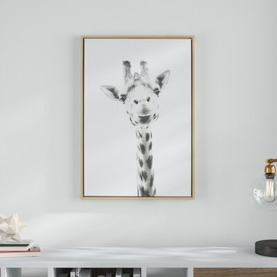 Sylvie Graywash Giraffe'by Simon Te Tai - Photograph Print on Canvas - Image 0