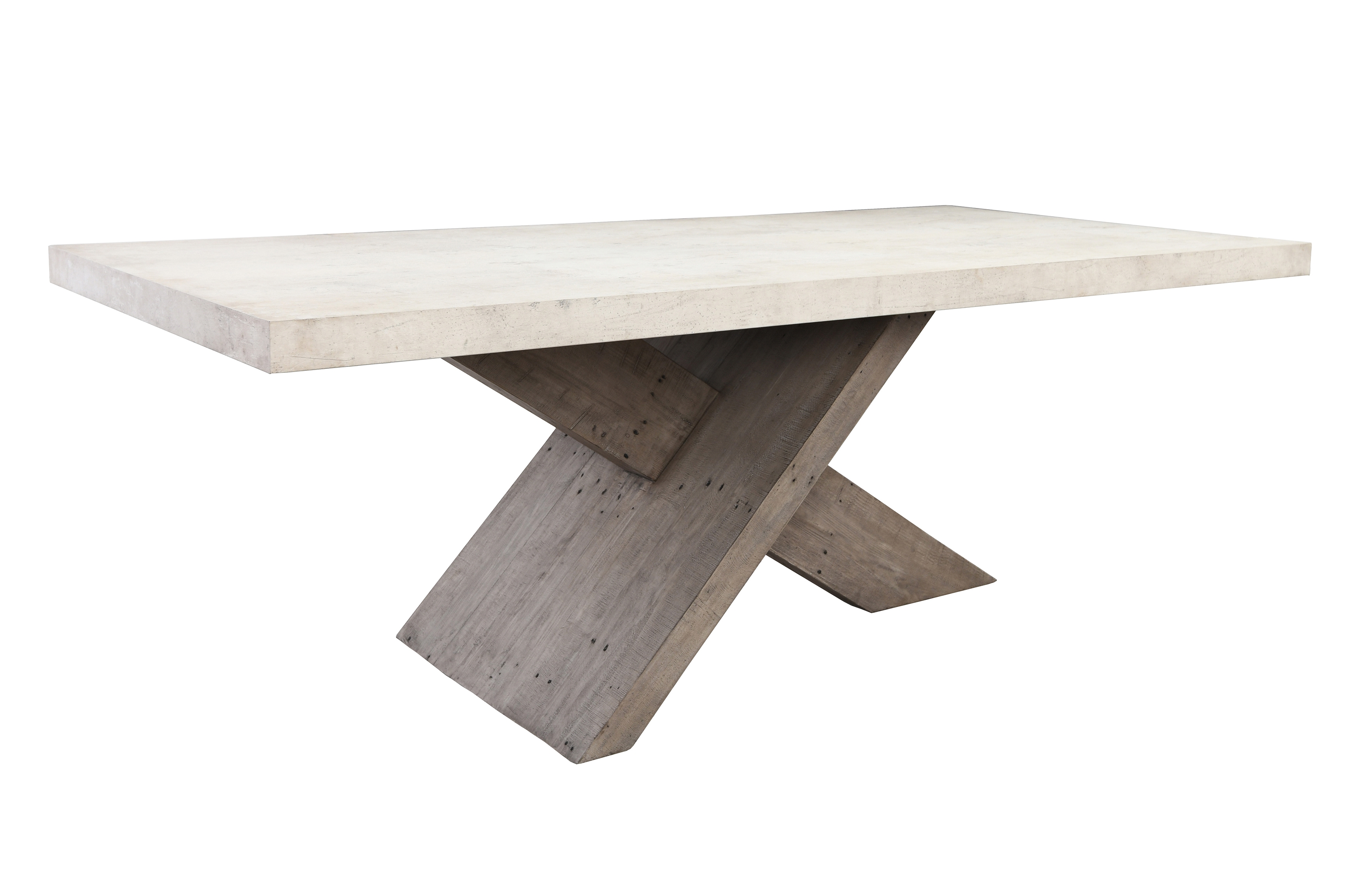 Durant 84" Dining Table Distressed Gray/Antique White - Image 0