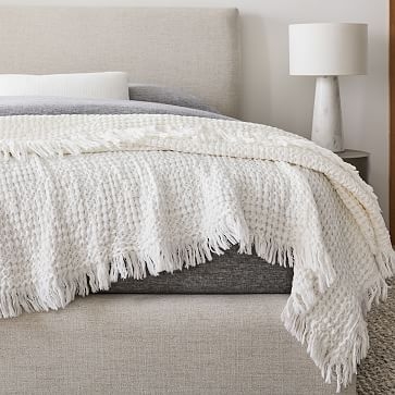 Waffle Bed Blanket, Full/Queen, White - Image 0