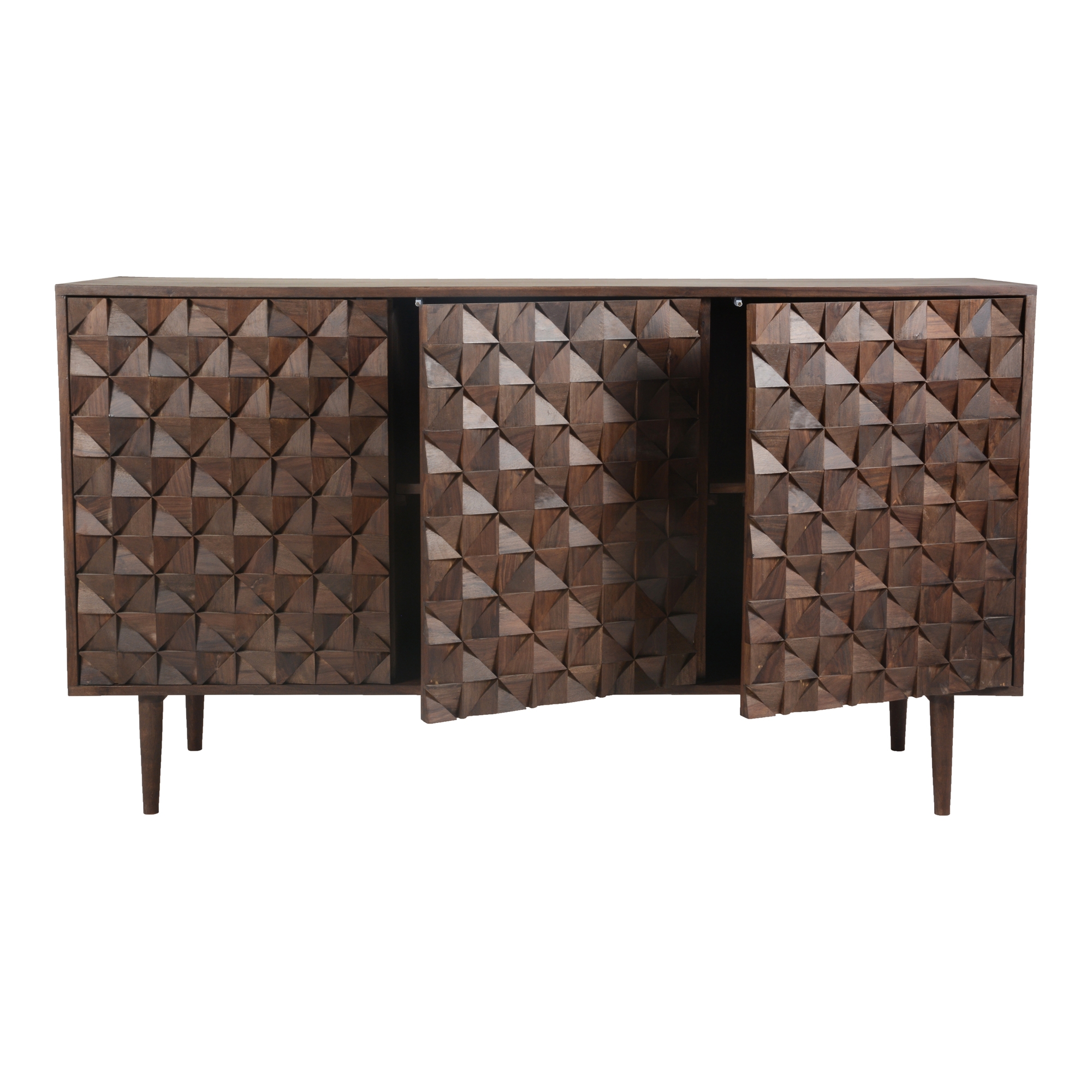 Pablo 3 Door Sideboard Dark Brown - Image 2
