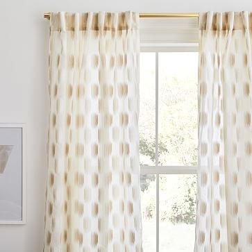 Sheer Shaded Dot Jacquard Curtain, Ivory, 48"x84" - Image 3