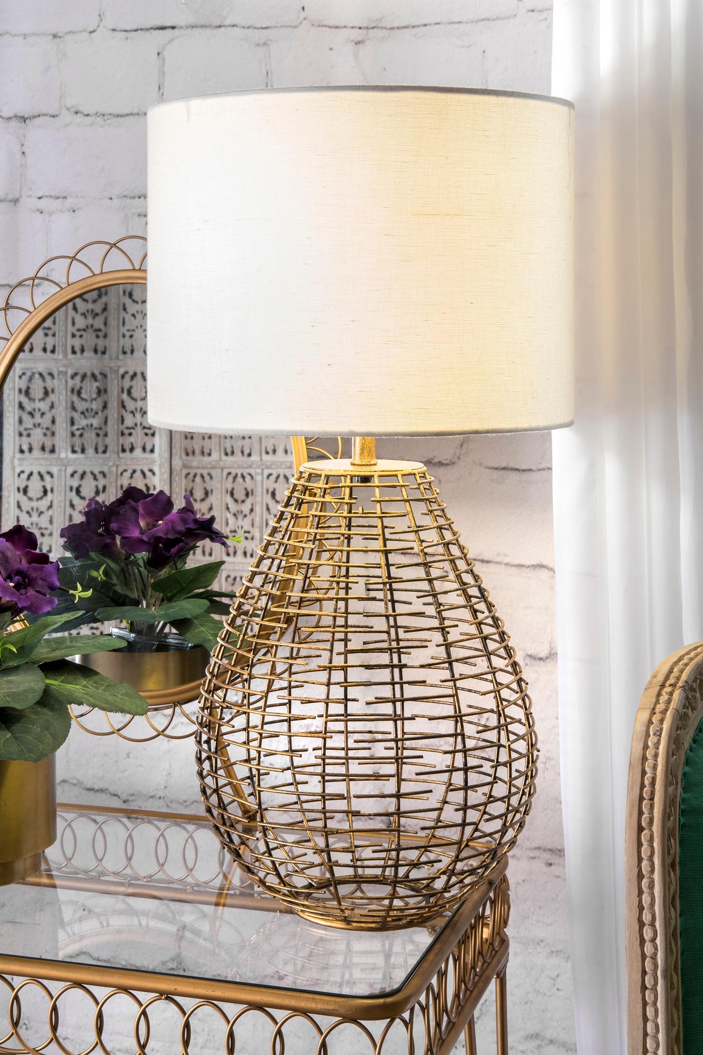 Lorain 27"  Brass Table Lamp - Image 1