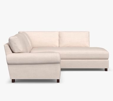 Turner Roll Arm Upholstered Left Arm Loveseat Return Bumper Sectional, Down Blend Wrapped Cushions, Sunbrella(R) Performance Chenille Cloud - Image 3