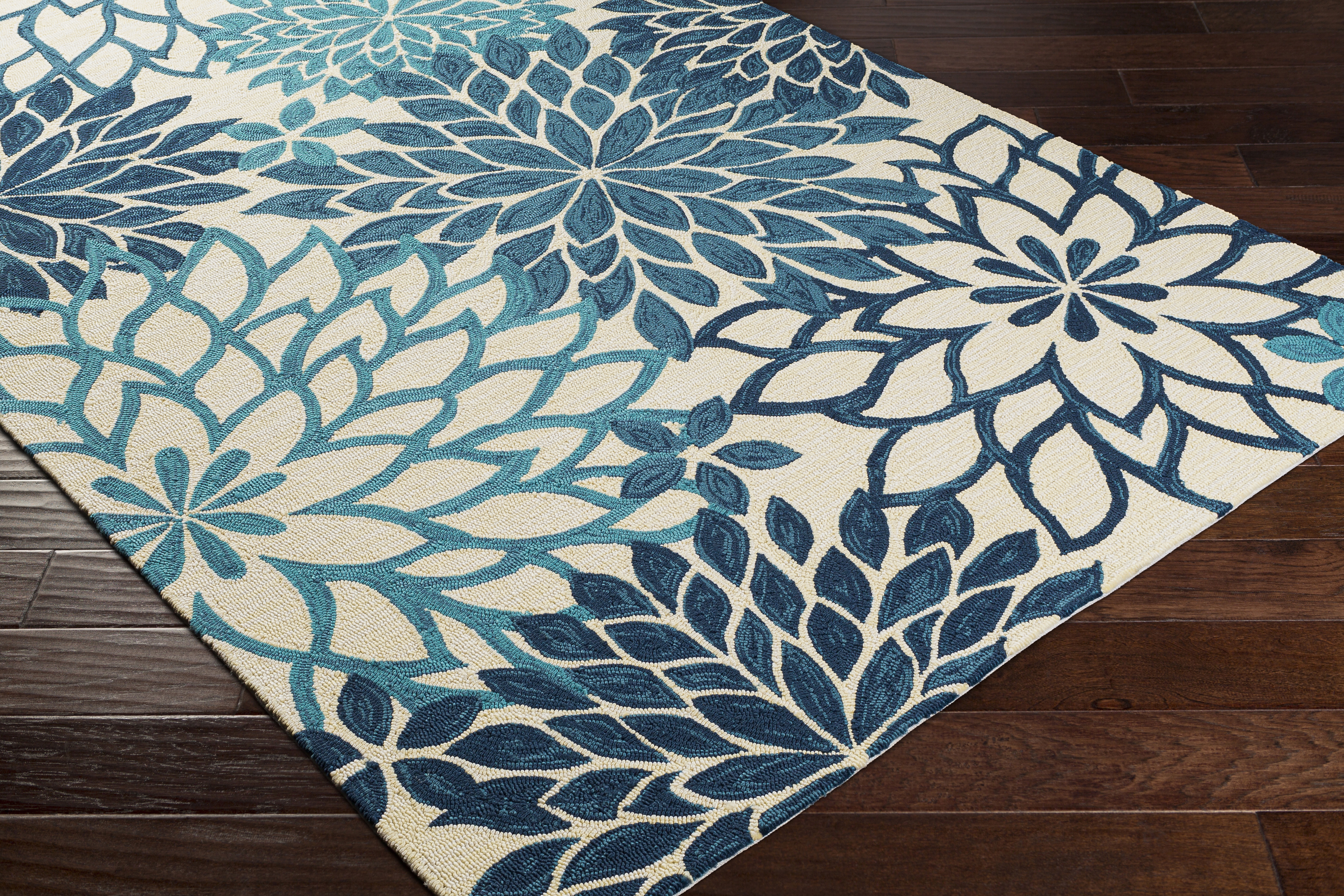 Rain Blue Outdoor 9' x 12' Handmade Rug - Image 6