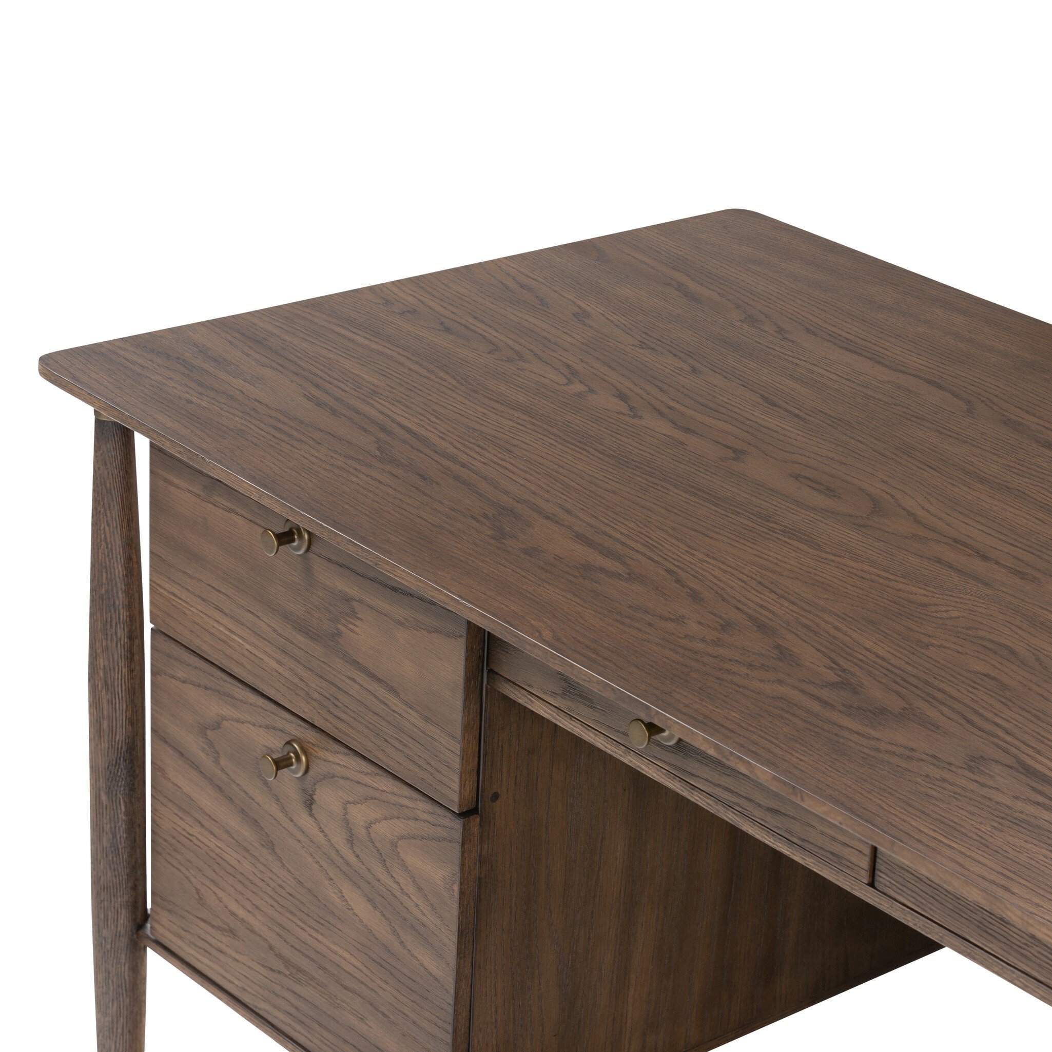 Markia Executive Desk - Aged Oak Veneer - Image 7