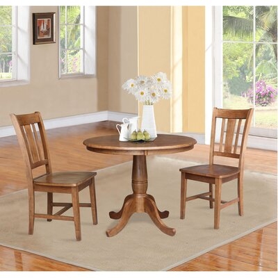 Old Lyme 3 - Piece Rubberwood Solid Wood Dining Set - Image 0