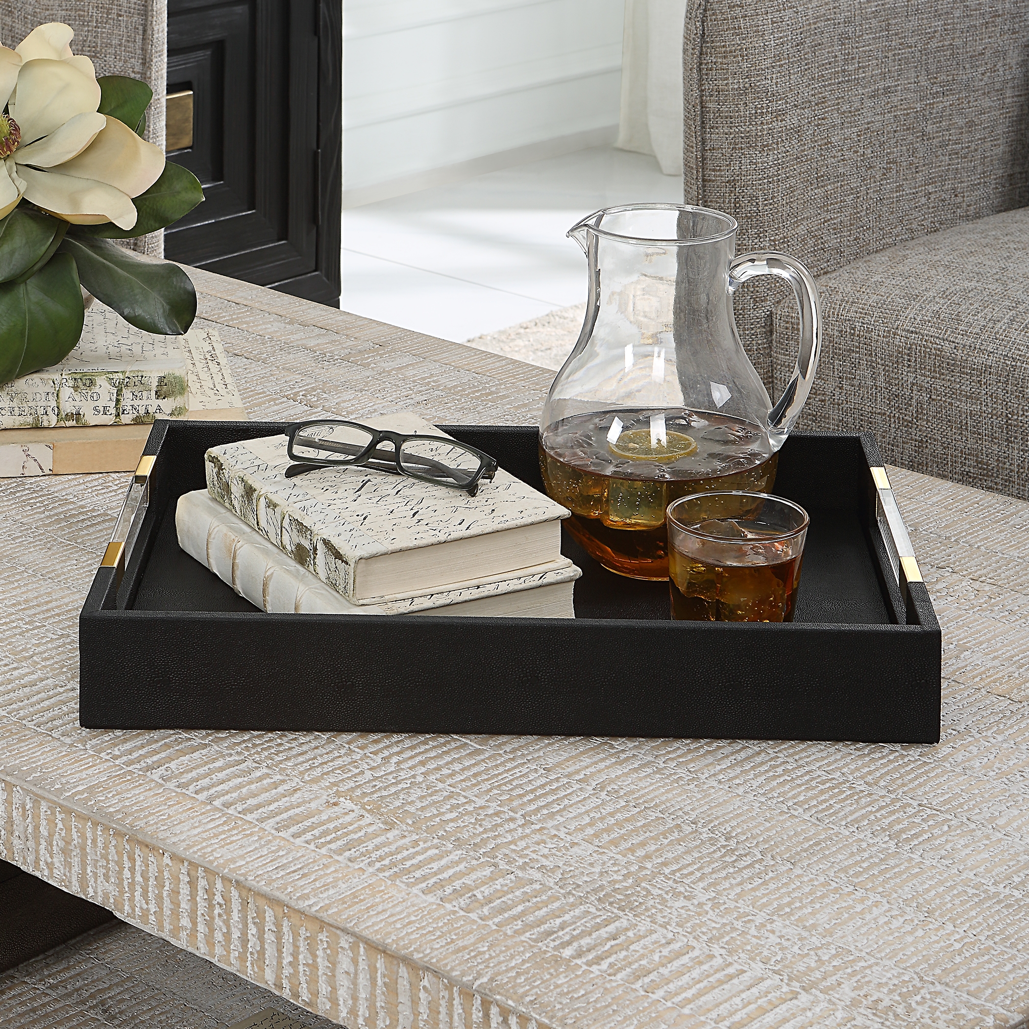 Wessex Black Shagreen Tray - Image 2