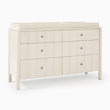 SSS Scalloped 6 Changing Table, Bleached Bone, WE Kids - Image 0