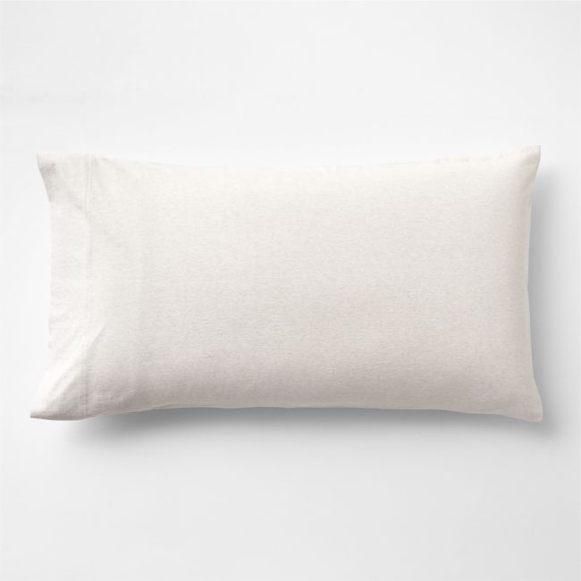Cozysoft Organic Cotton Jersey Oatmeal Brown King Pillow Sham - Image 0