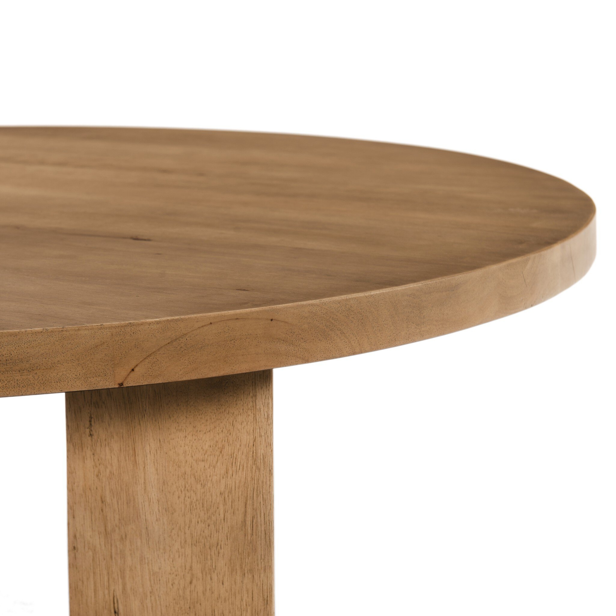 Mesa Round Coffee Table - Light Brushed Parawood - Image 7