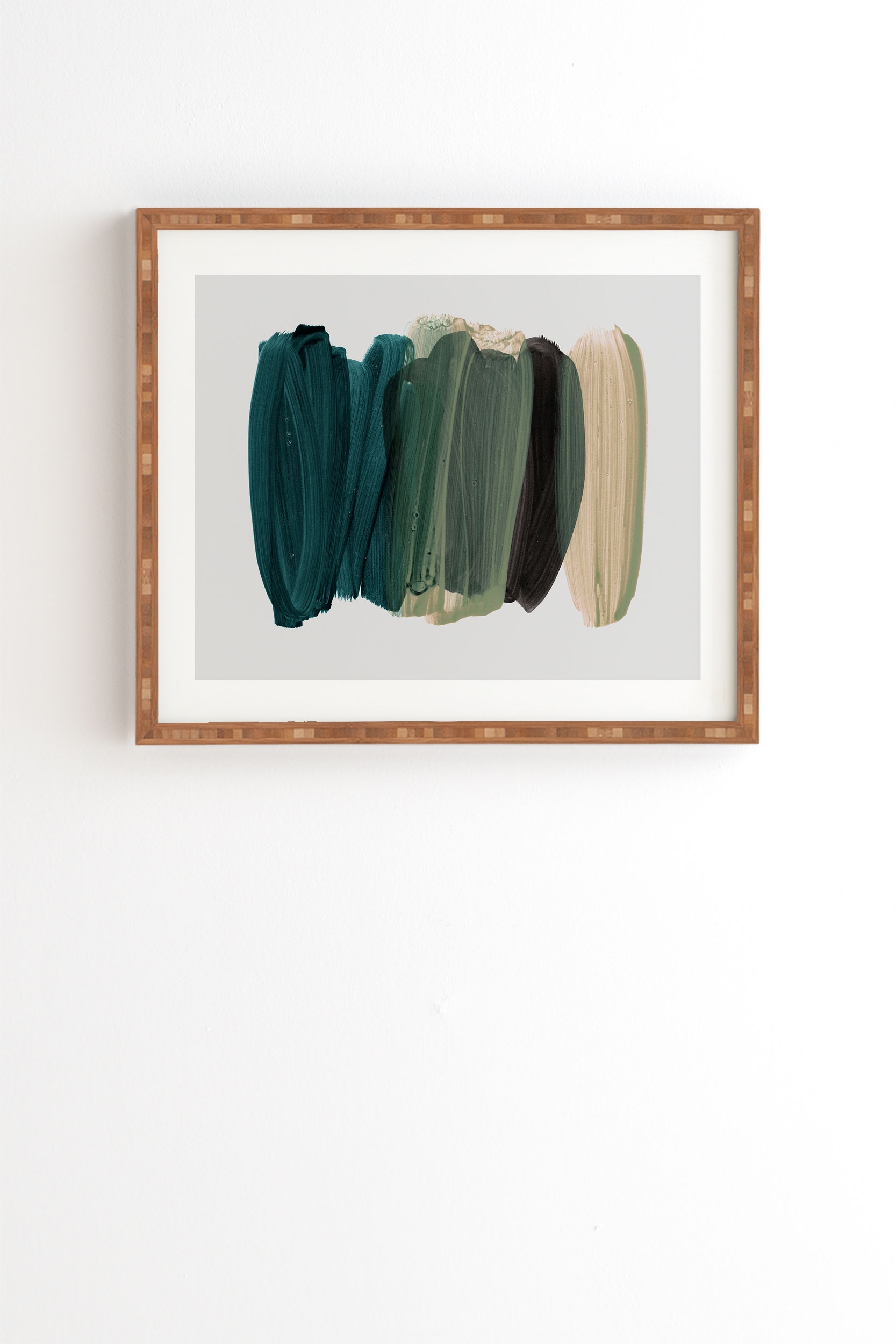 Minimalism 81 by Iris Lehnhardt - Framed Wall Art Bamboo 12" x 12" - Image 1