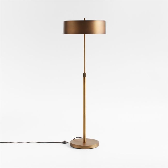 Zain Brushed Brass Metal Adjustable Floor Lamp 65" - Image 0