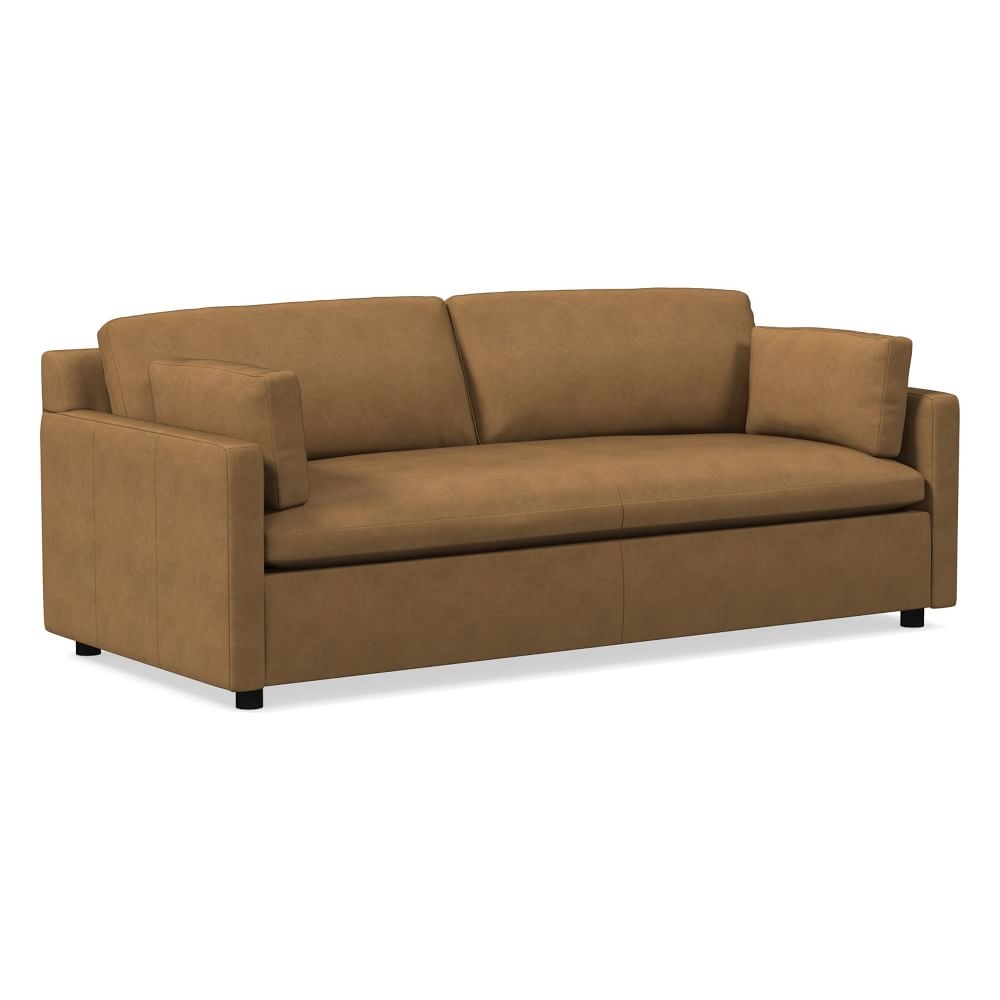 Marin 86" Sofa, Standard Depth, Ludlow Leather, Sesame - Image 0