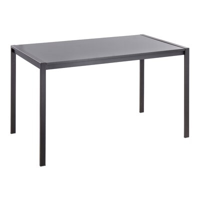 Fuji Dining Table In Black Metal With Black Wood Top By Latitude Run® - Image 0
