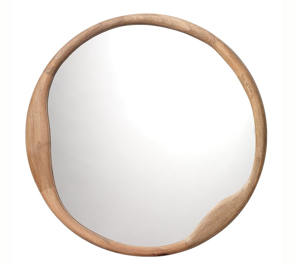 Alora Round Wall Mirror, Natural, 48"x44" - Image 0