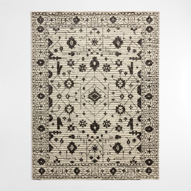 Verona Wool Hand-Knotted Ivory Area Rug 9'x12' - Image 0