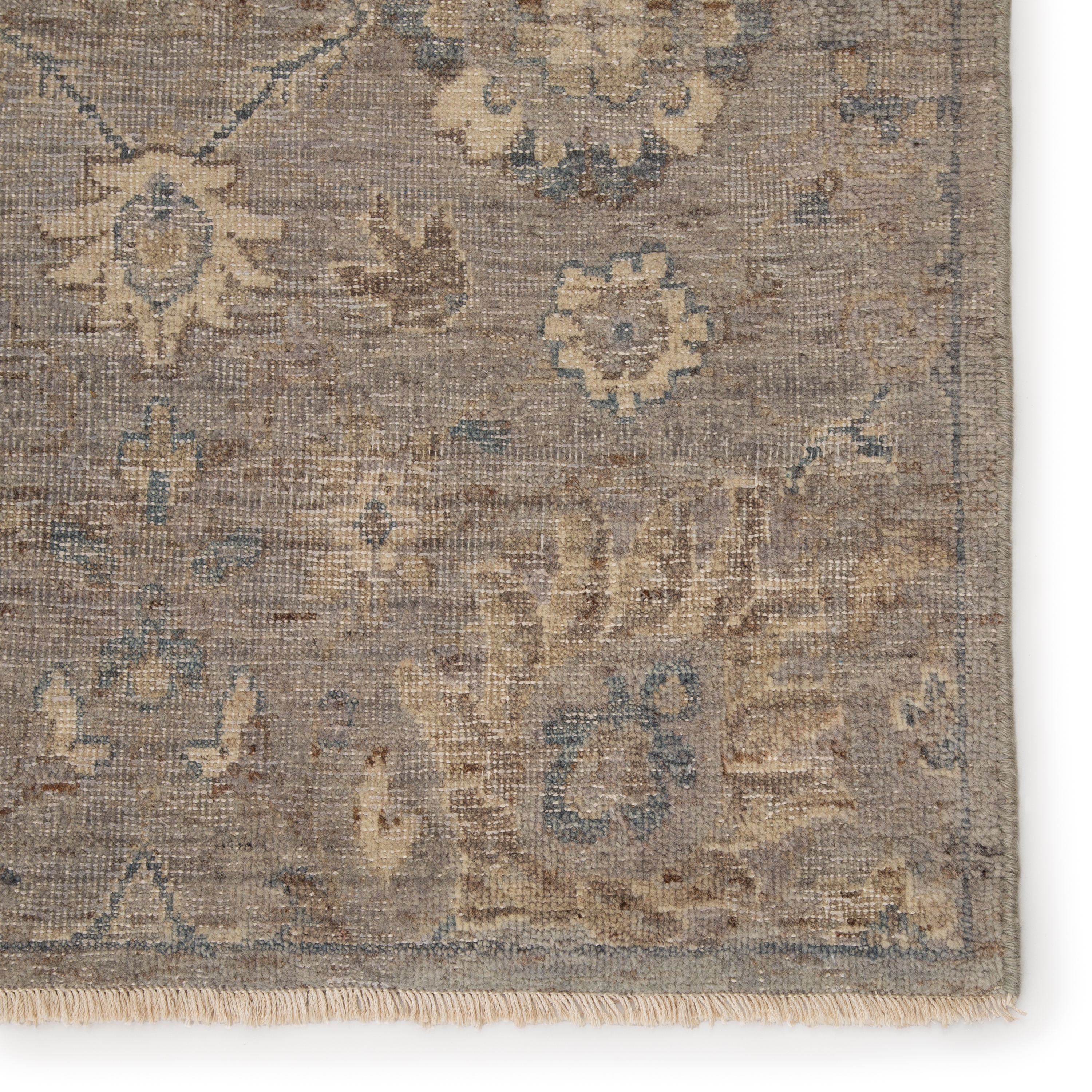 Pembe Hand-Knotted Oriental Gray/ Blue Area Rug (10'X14') - Image 3