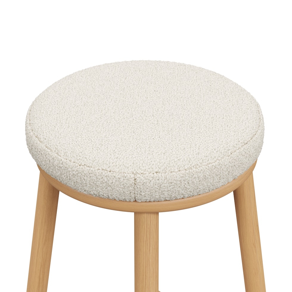 Nurmi Counter Stool - White Oak and Ivory Wool Bouclé - Image 2