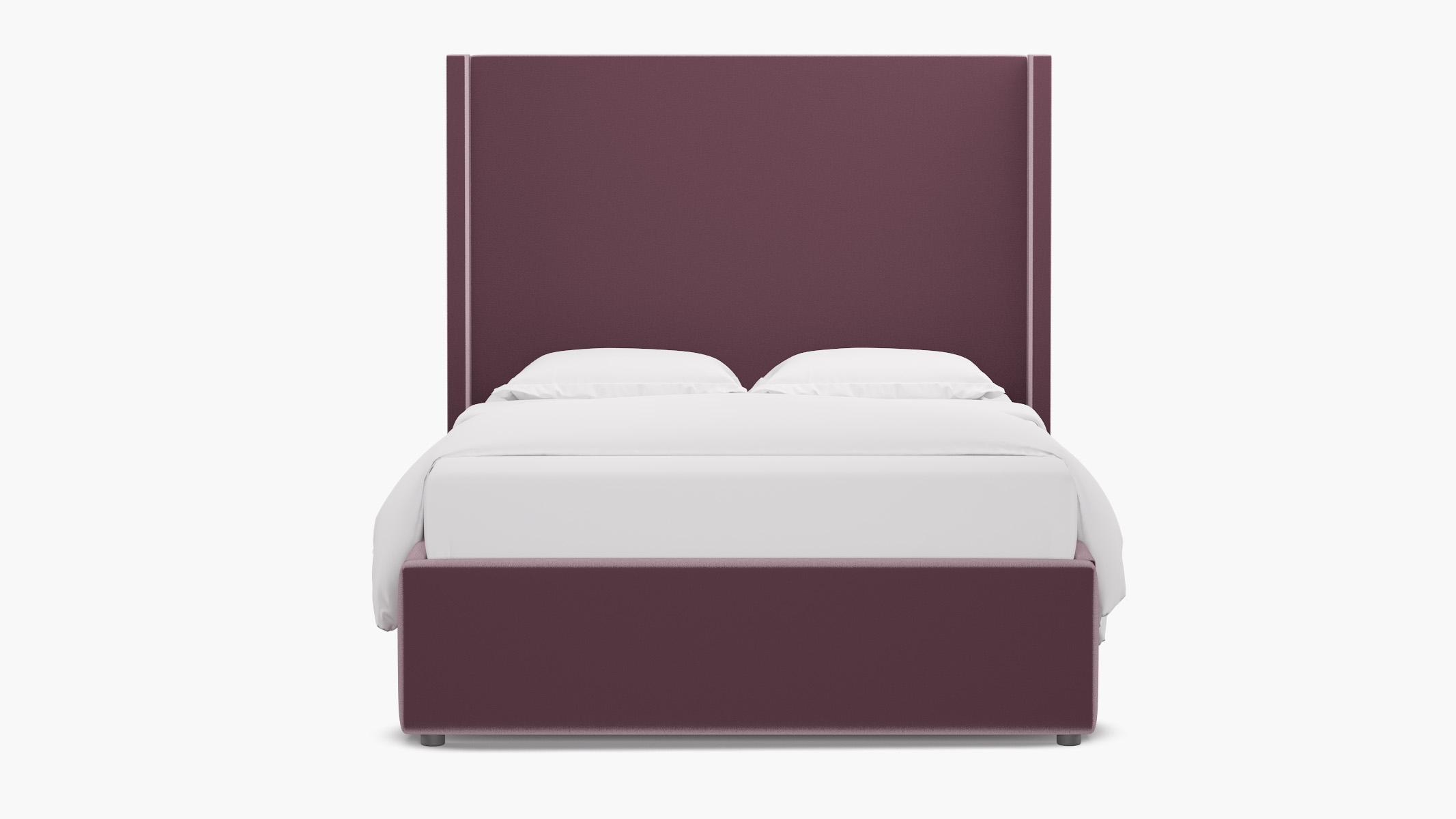 Modern Wingback Bed, Lavender Performance Plush Velvet, Full - Image 0
