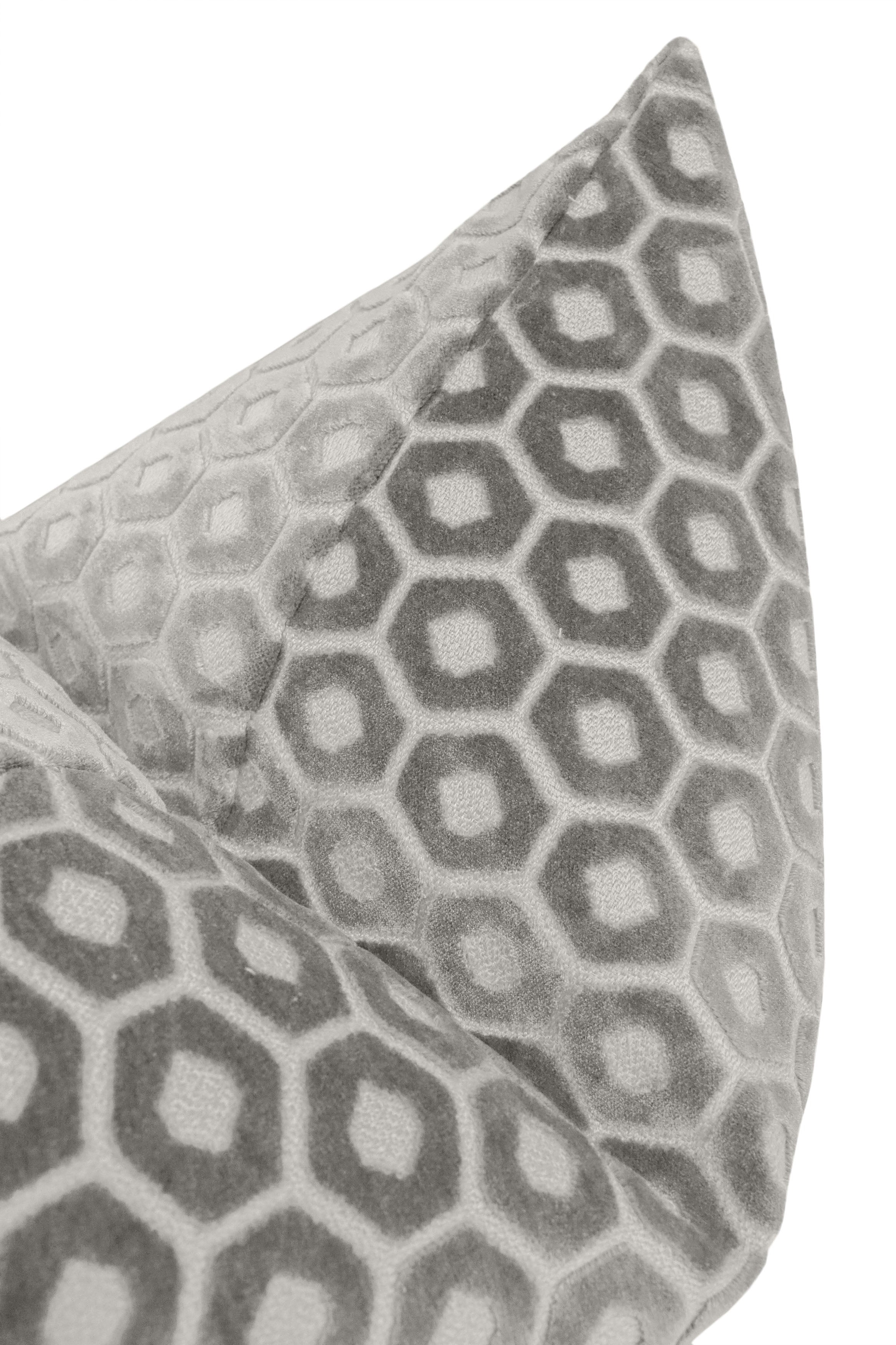 PALOMA CUT VELVET // GREY - 20” X 26” STANDARD SHAM - Image 2