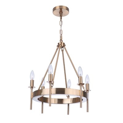 Anarely 6 - Light Candle Style Wagon Wheel Chandelier - Image 0