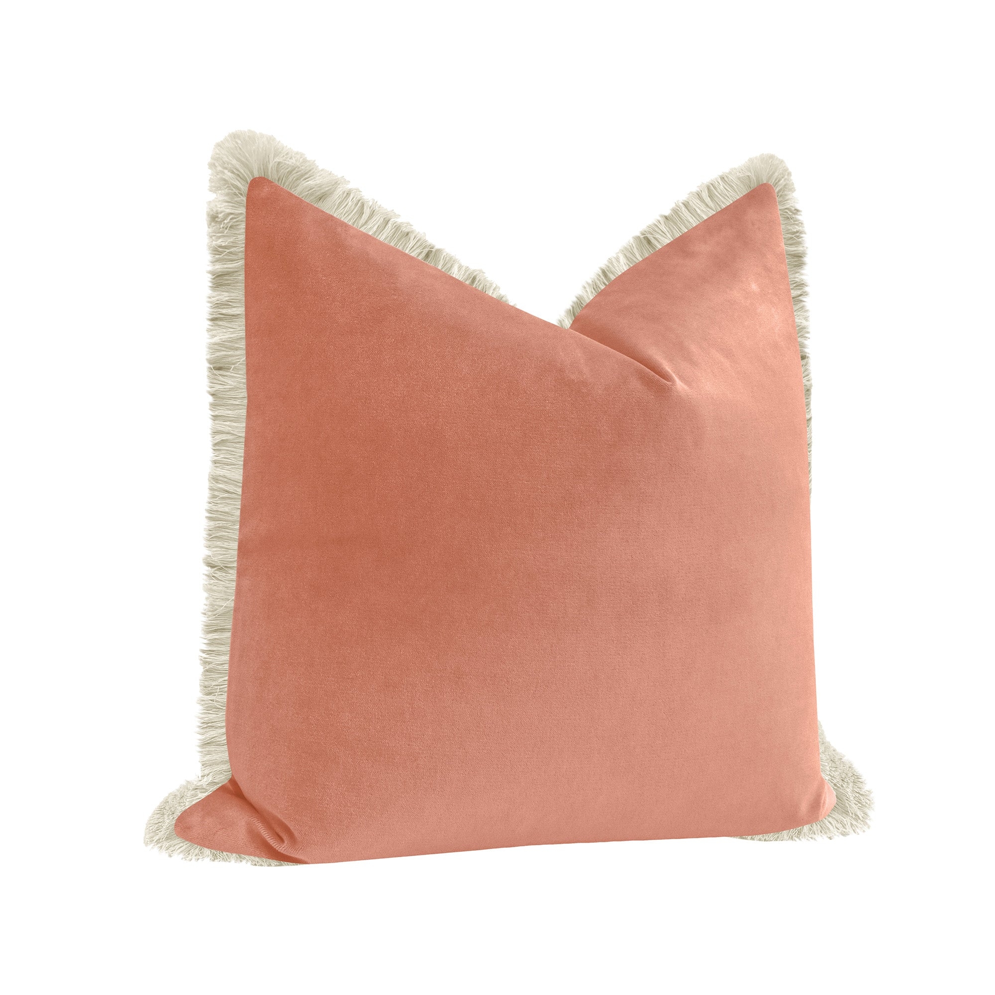 SOCIETY VELVET // BLUSH + FRINGE - 20" X 20" / Natural Fringe - Image 2