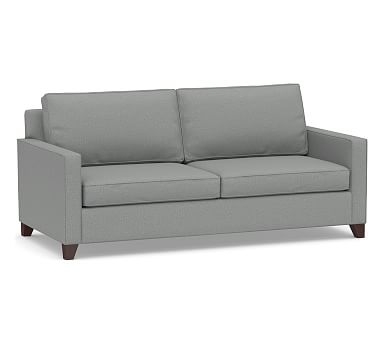 Cameron Square Arm Upholstered Deep Seat Sofa 2-Seater 85", Polyester Wrapped Cushions, Performance Brushed Basketweave Chambray - Image 0