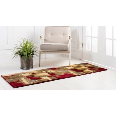 Ivetta Abstract Beige/Red Area Rug - Image 0