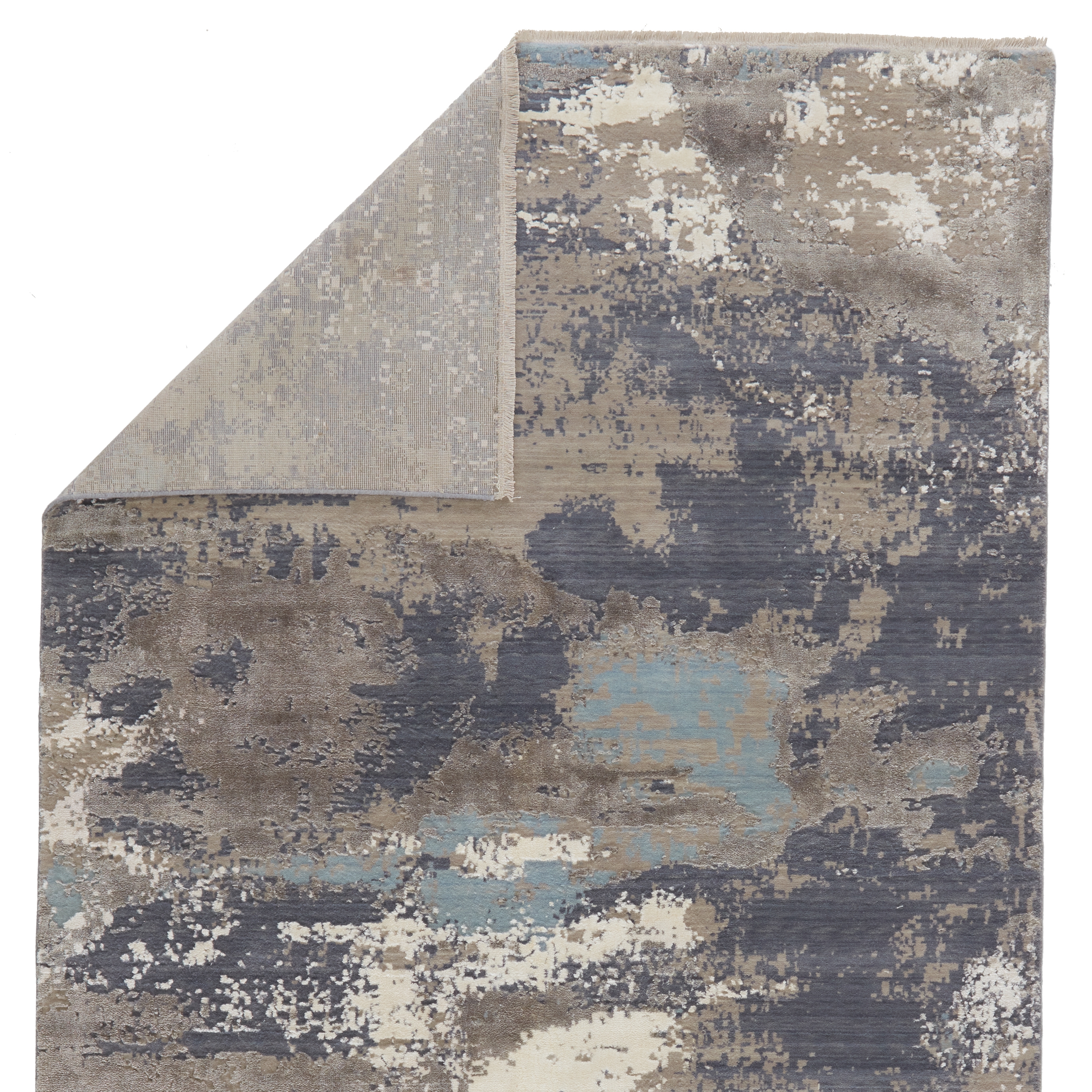 Adriatic Abstract Gray/ Light Blue Area Rug (5'3"X7'6") - Image 2