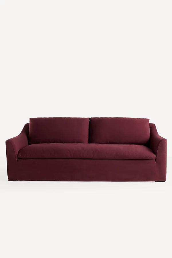 Nora Performance Linen 90" Slipcover Sofa - Image 0