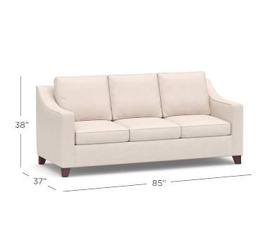 Cameron Slope Arm Upholstered Grand Sofa 95.5" 3-Seater, Polyester Wrapped Cushions, Performance Brushed Basketweave Chambray - Image 4