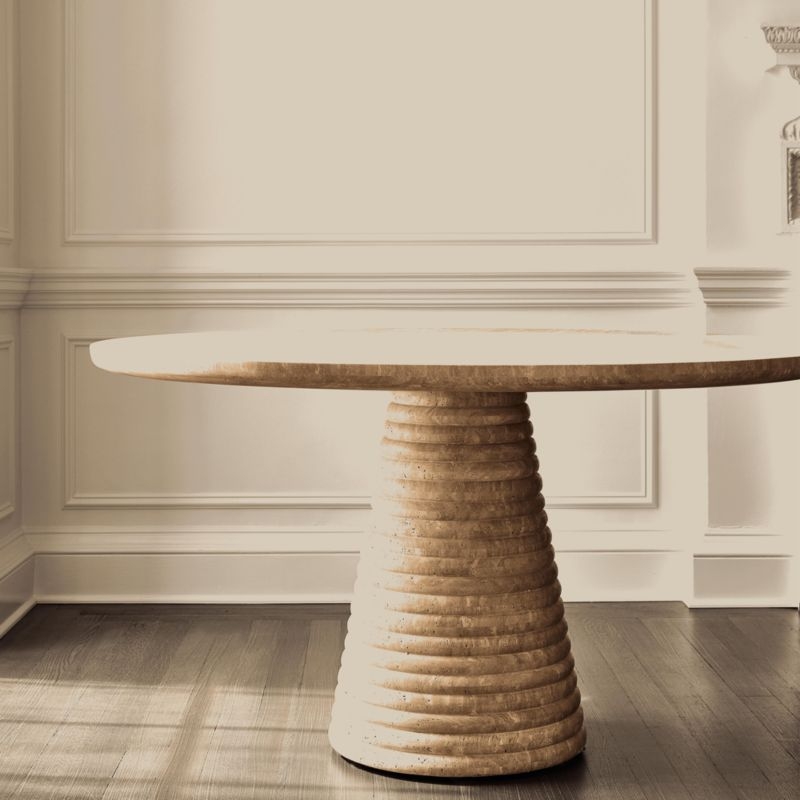 Taza 54" Round Travertine Dining Table - Image 2