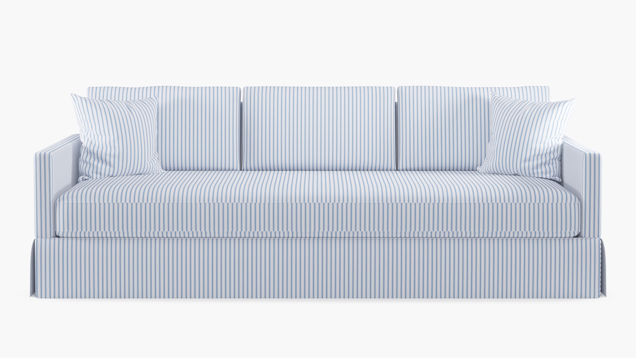 Skirted Track Arm Sofa, Cornflower Classic Ticking Stripe, Extra Deep (43") - Image 0